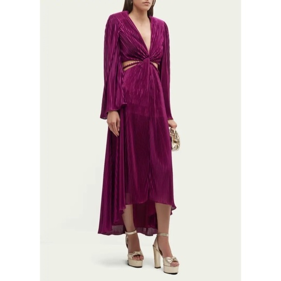 Ramy Brook Kimberly Dress Plisse Cutout High-Low XS - Picture 12 of 12